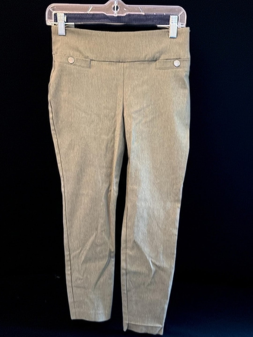 Women’s Stretch Pull-On Skinny Pants in Olive Sz XS (A33)